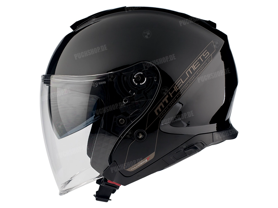 Helm MT Jet Thunder III Glanz Schwarz kaufen fur Puch Mofa