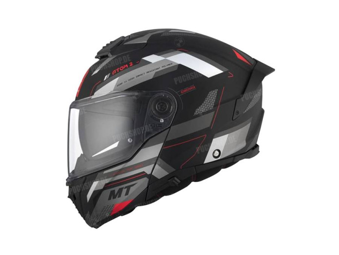 Helm MT Atom 2 SV systeem bast mat zwart / rood (S - XXL)