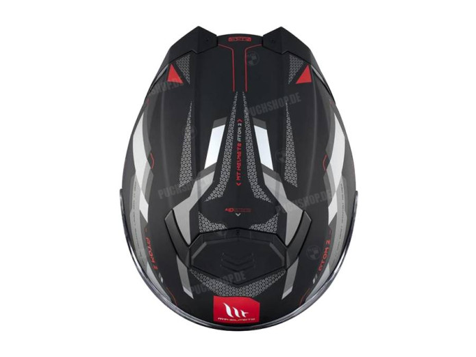 Helm MT Atom 2 SV systeem bast mat zwart / rood (S - XXL)
