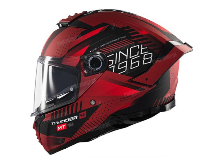 Helm MT Thunder 4 SV Lumience mat rood (S - XXL)