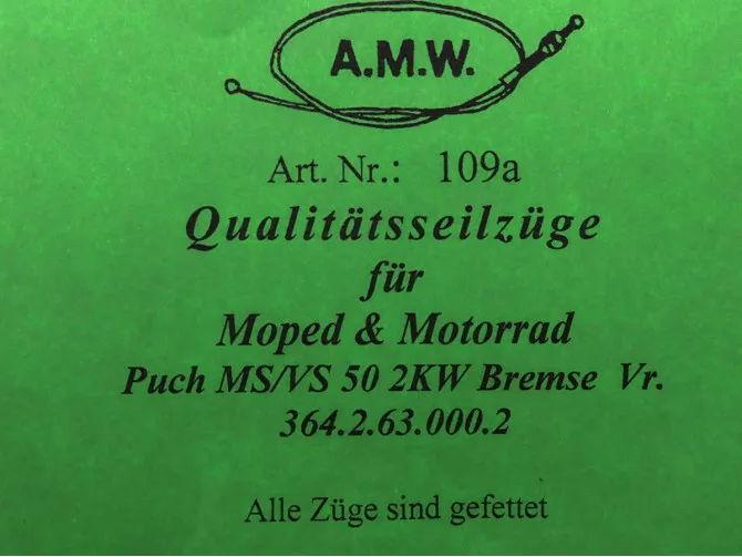 Bowdenzug Puch MS50 VS50 Bremszug vorn A.M.W.  product