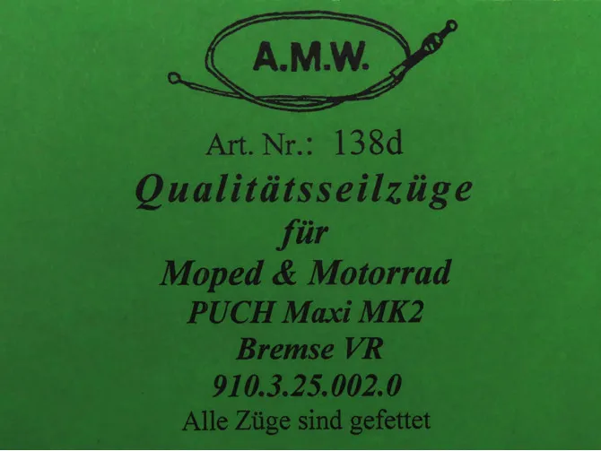 Bowdenzug Puch Maxi MK2 Bremszug vorn A.M.W.  product