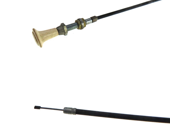 Starter cable Puch 2 / 3 speed black with white button