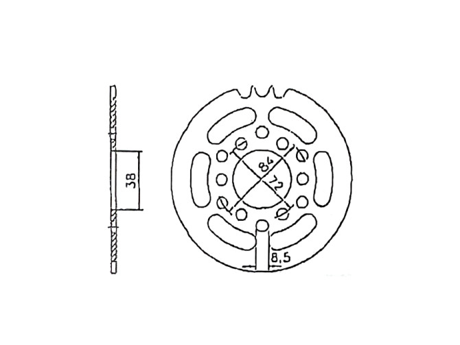 Rear sprocket Puch X30 / X50 / G2 / 2-speed 36 tooth  product