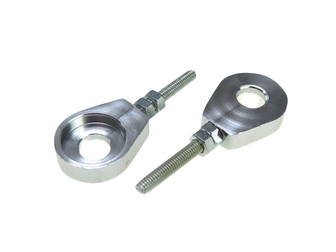 Kettenspanner radspanner M6 12mm CNC Aluminium Silber 2x product
