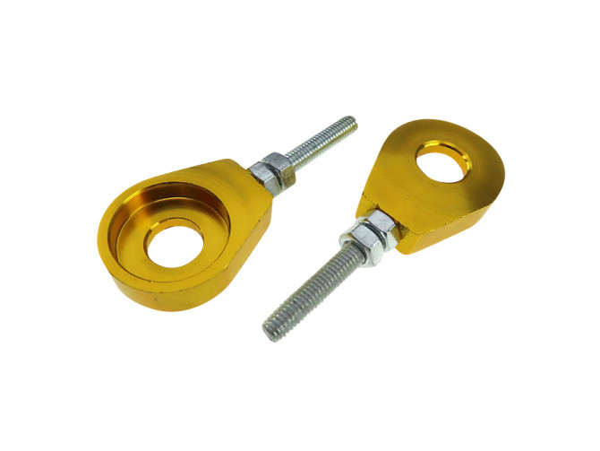 Kettingspanner M6 12mm CNC aluminium goud (2 stuks) product