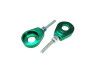 Puch Ketting / Tandwielen Kettingspanner Kettingspanner M6 12mm CNC aluminium groen (2 stuks)