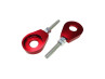 Puch Ketting / Tandwielen Kettingspanner Kettingspanner M6 12mm CNC aluminium rood (2 stuks)