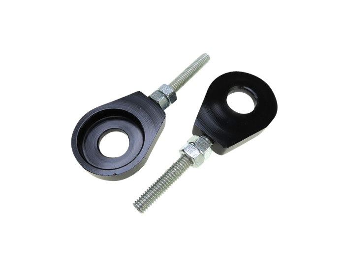 Kettenspanner radspanner M6 12mm CNC Aluminium Schwarz 2x