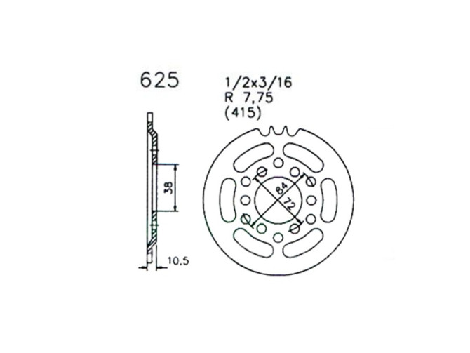 Rear sprocket Puch X50 3-gear 40 teeth Esjot A-quality product