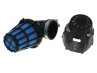 Luchtfilter 46mm schuim Polini 90 graden haaks zwart / blauw 2
