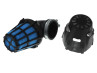 Luchtfilter 46mm schuim Polini Air Box haaks 90 graden zwart / blauw