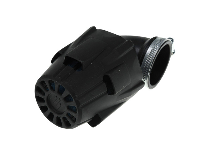 Air filter 46mm foam Polini Air Box angled 90 degrees black / blue