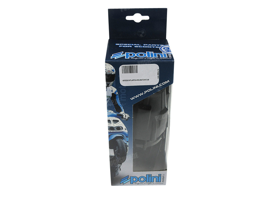 Luchtfilter 46mm schuim Polini 90 graden haaks zwart / blauw product