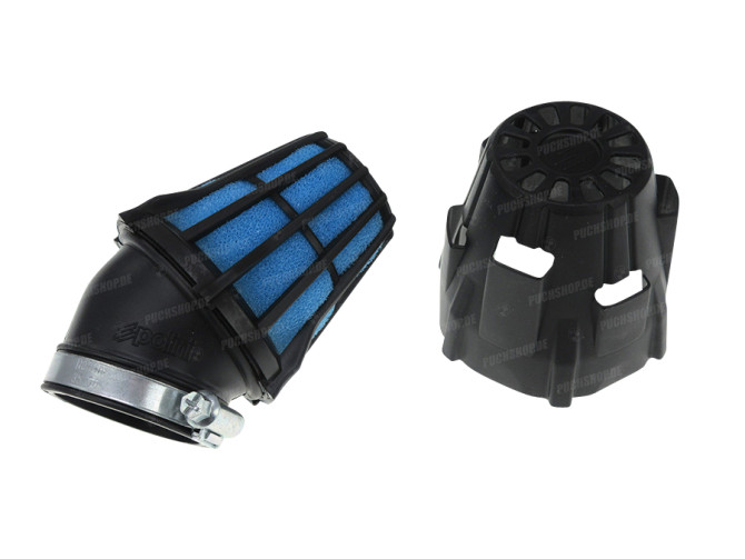 Luchtfilter 46mm power Polini schuin zwart / blauw 1