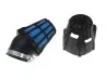 Luchtfilter 46mm power Polini schuin zwart / blauw thumb extra