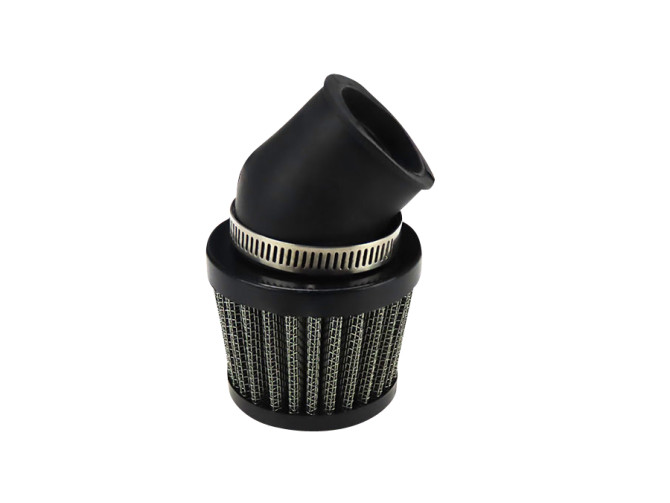 Luchtfilter 32mm powerfilter schuin 45 graden zwart product