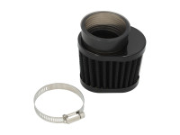 Luchtfilter 50mm powerfilter universeel ovaal zwart