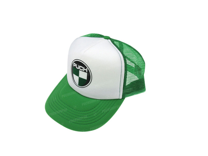 Pet truckers cap groen/wit met Puch logo main