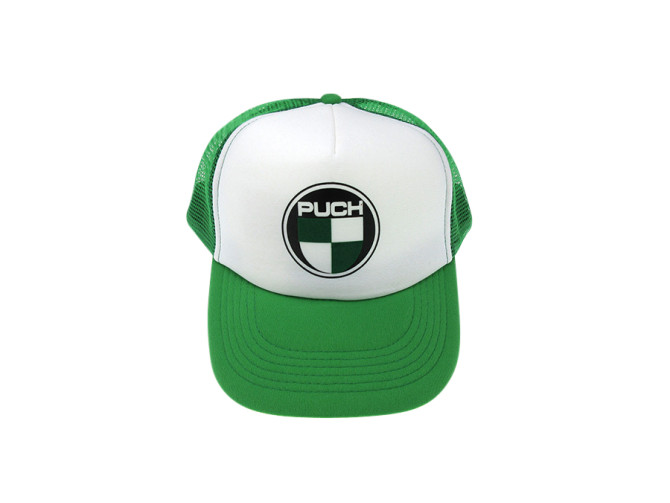 Pet truckers cap groen/wit met Puch logo product