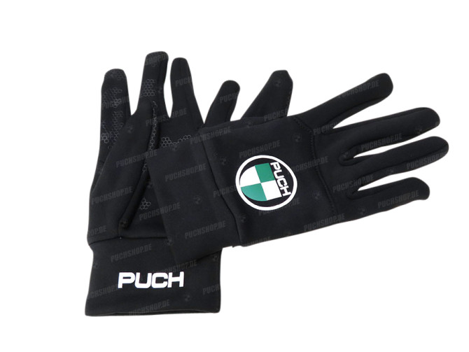 Handschoen softshell zwart met Puch Logo main