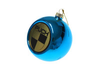 Christmas ball ornament with Puch logo blue