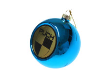 Christmas ball ornament with Puch logo blue