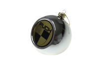 Christmas ball ornament with Puch logo silver