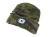 Beanie hat with LED lamp green camouflage thumb extra