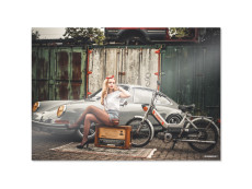 Poster "Lady with Puch Maxi N & Porsche 912" A1 (59,4x84cm)