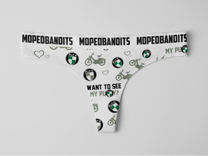Lady's slip white with Puch print Moped Bandits®