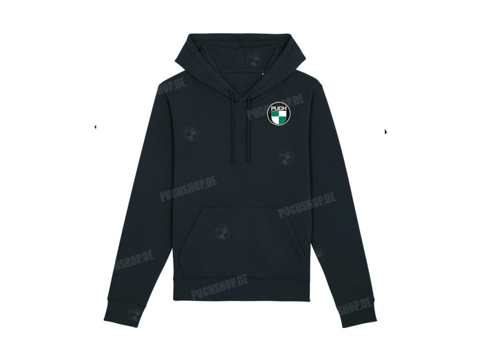 Hoodie Puch logo front and back black (S-XXXL)