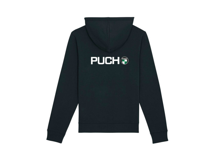 Hoodie Puch logo front and back black (S-XXXL)