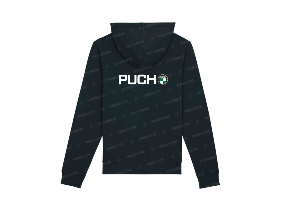 Hoodie zwart met Puch logo voor- en achter  product