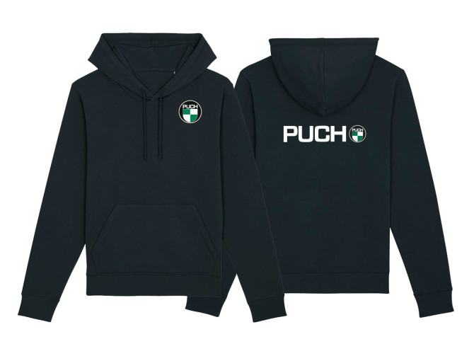 Hoodie zwart met Puch logo voor- en achter  product