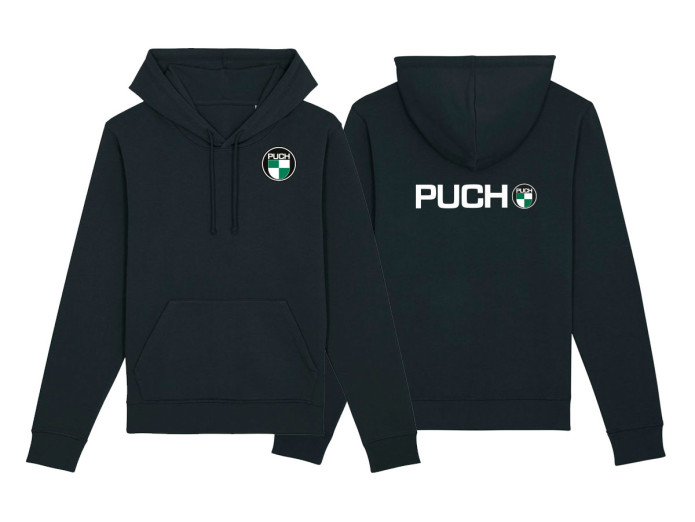 Hoodie Puch logo front and back black (S-XXXL)