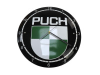 Klok met Puch logo 42cm emaille