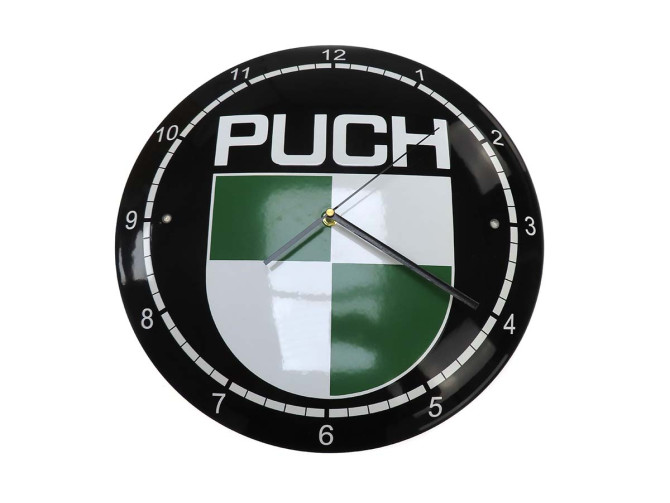 Klok met Puch logo 42cm emaille product