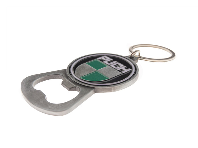 Keychain with bottle opener Metall Puch logo