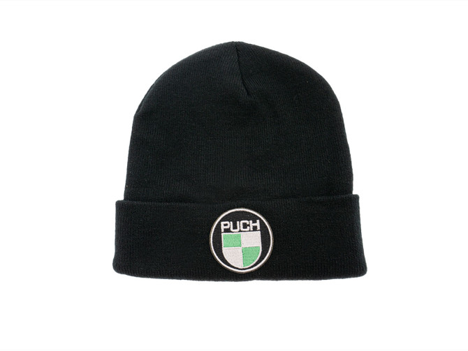 Beanie muts met orgineel Puch logo Patch zwart product