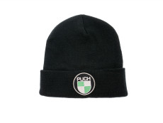 Beanie Mütze mit Orginal Puch logo Aufnäher Schwarz