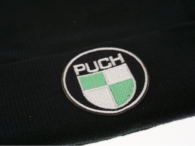 Beanie muts met orgineel Puch logo Patch zwart product