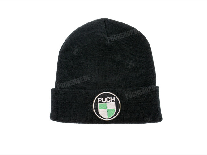 Beanie Mütze mit Orginal Puch logo Aufnäher Schwarz main