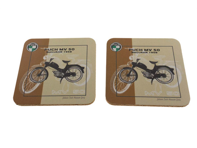 Coasters set Puch MV50 year of construction 1958 2 parts 95x95mm product