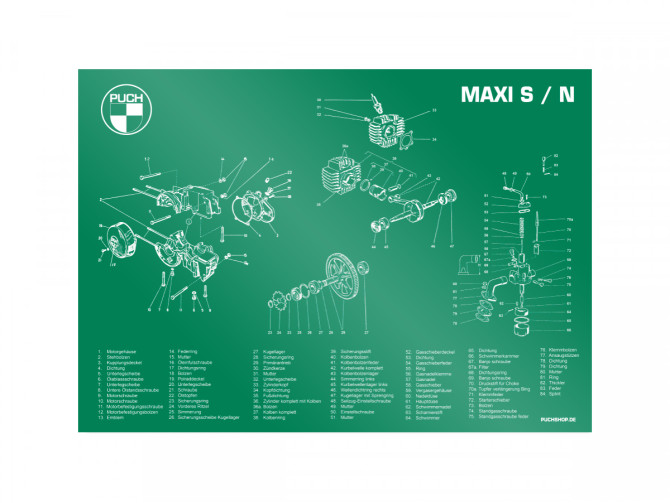 Poster "Exploded view Maxi S / N" A1 (59,4x84cm) Duits product