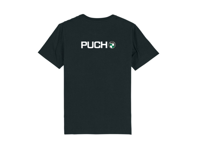T-shirt zwart met Puch logo voor- en achter product