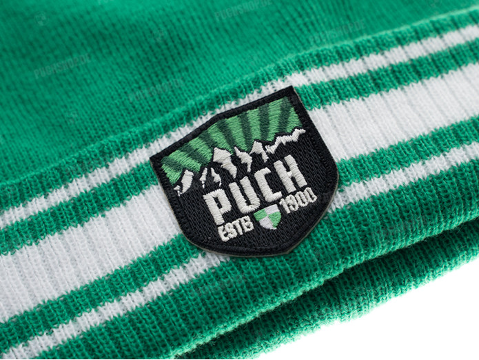 Beanie hat with Puch logo "Stadium" Patch green