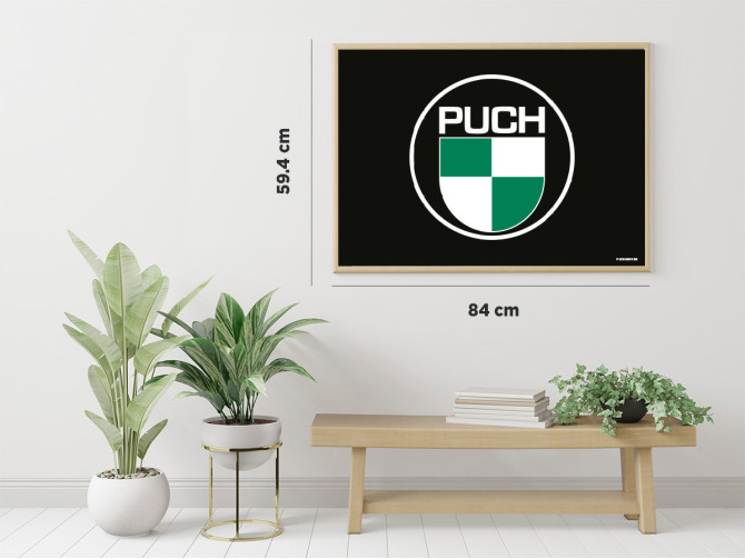 Poster "Puch logo op zwart" A1 (59,4x84cm) product