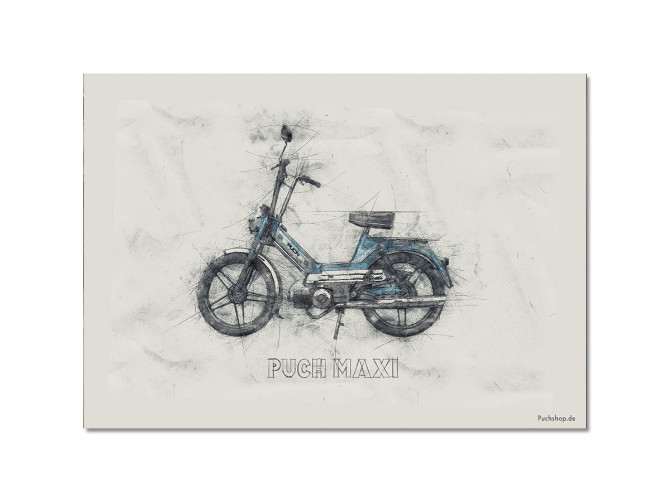 Poster "Puch Maxi tekening houtskool" A1 (59,4x84cm) product