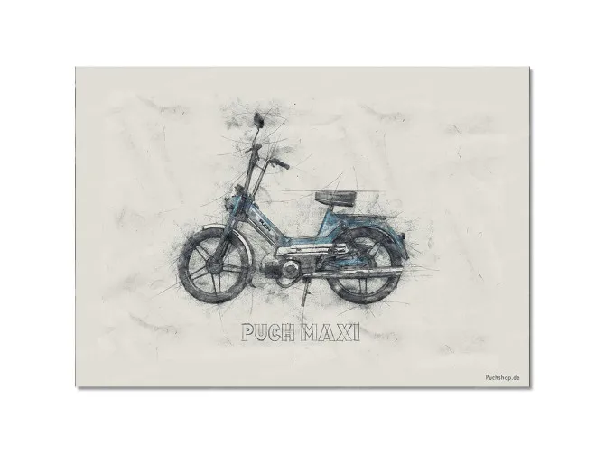 Poster "Puch Maxi tekening houtskool" A1 (59,4x84cm) main